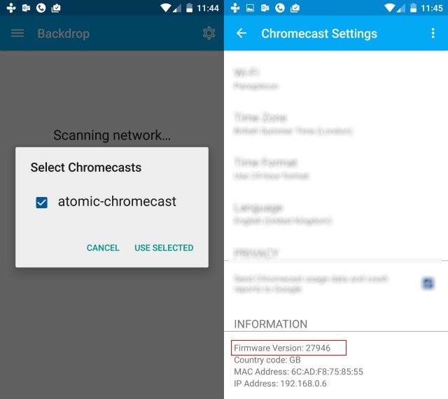 use mac address for chromecast on router